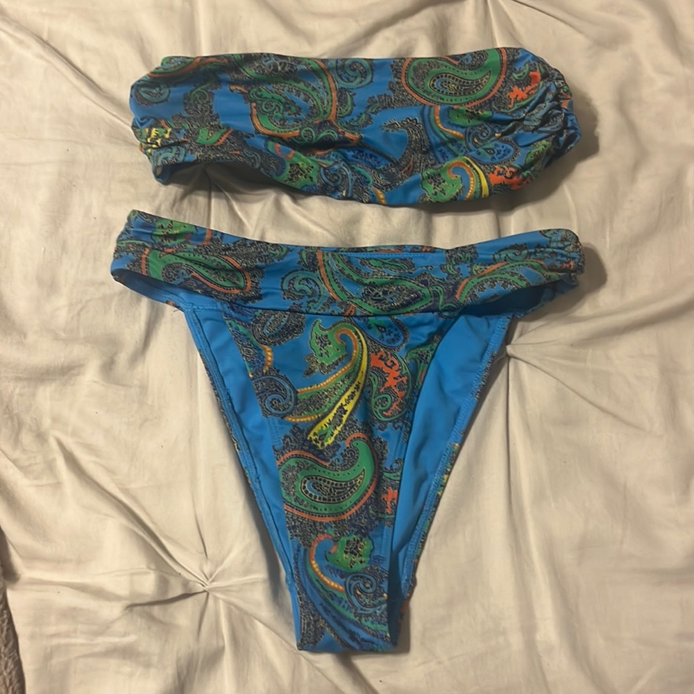 Kendall and Kylie Pacsun Bikini Set Long Leg Bandeau Cheeky